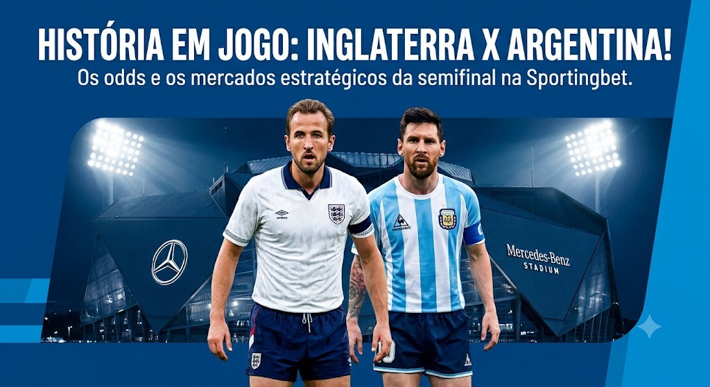 O reencontro dos deuses do futebol: Palpite Inglaterra x Argentina na Sportingbet pelas Semifinais